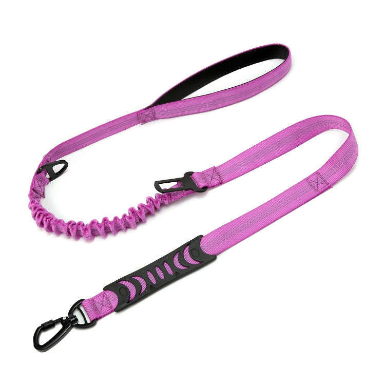 Elastic Reflective Car Dual-purpose Dog Leash(Purple)