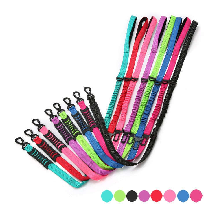 Elastic Reflective Car Dual-purpose Dog Leash(Black)