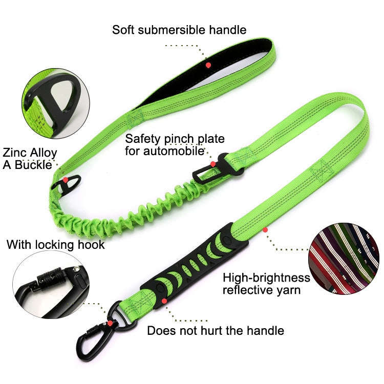 Elastic Reflective Car Dual-purpose Dog Leash(Black)