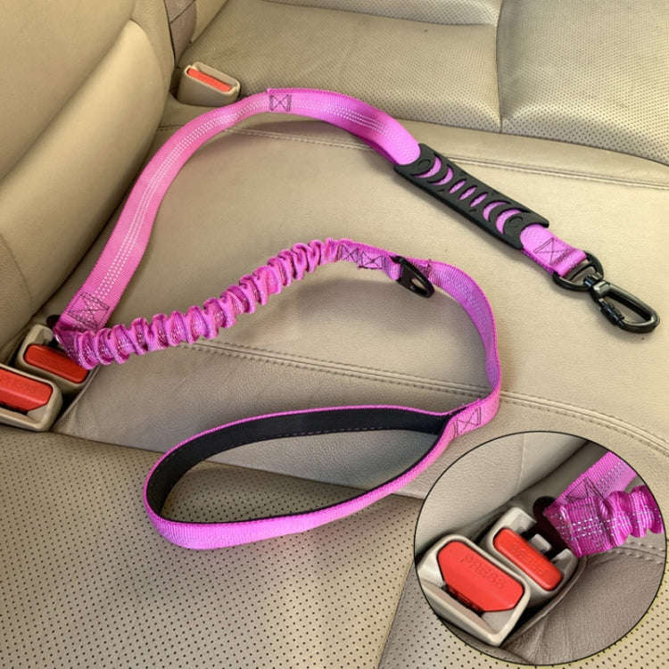 Elastic Reflective Car Dual-purpose Dog Leash(Purple)