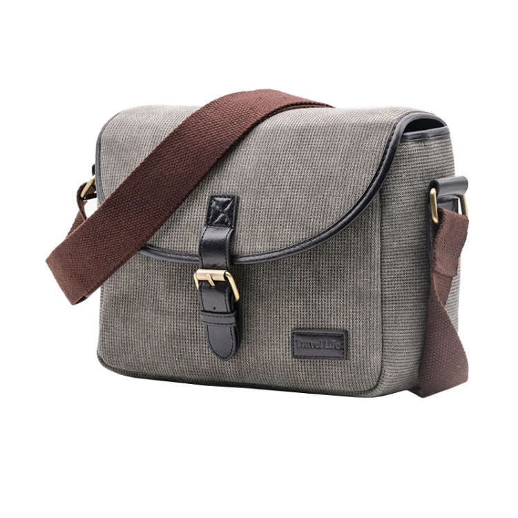 Casual SLR Camera Canvas Crossbody Bag(Gray)