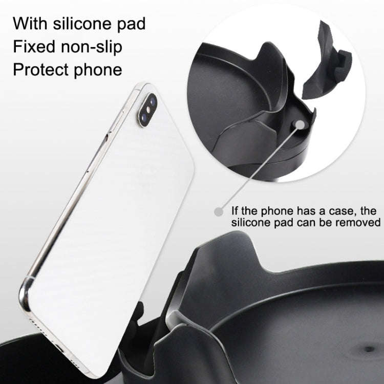 Car Water Cup Holder Dinner Plate Rack Rotatable Mobile Phone Holder(Black)