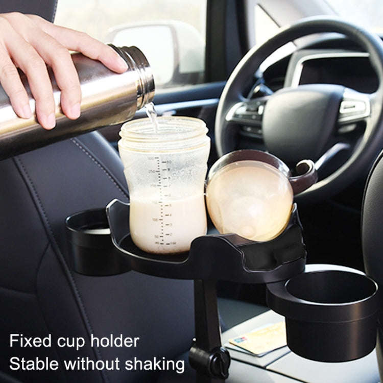 Car Water Cup Holder Dinner Plate Rack Rotatable Mobile Phone Holder(Black)