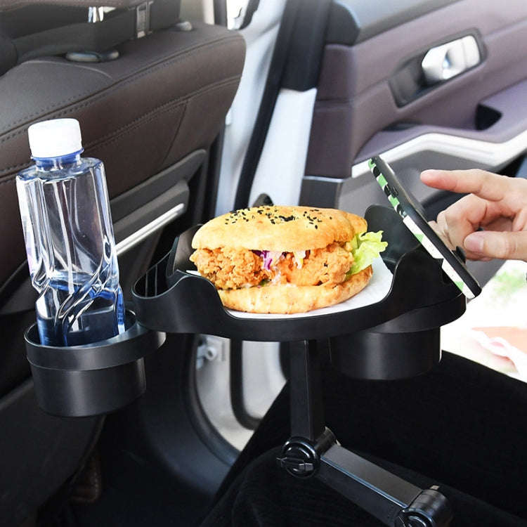 Car Water Cup Holder Dinner Plate Rack Rotatable Mobile Phone Holder(Black)