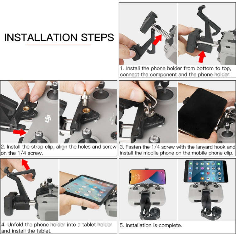 RCSTQ Remote Control Phone Tablet Bracket for DJI Mavic 3/Mini 2/Mini 3 Pro,Style: Only Clip
