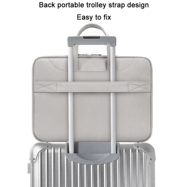 Baona BN-Q006 PU Leather Full Opening Laptop Handbag For 11/12 inches(Gray+Power Bag)