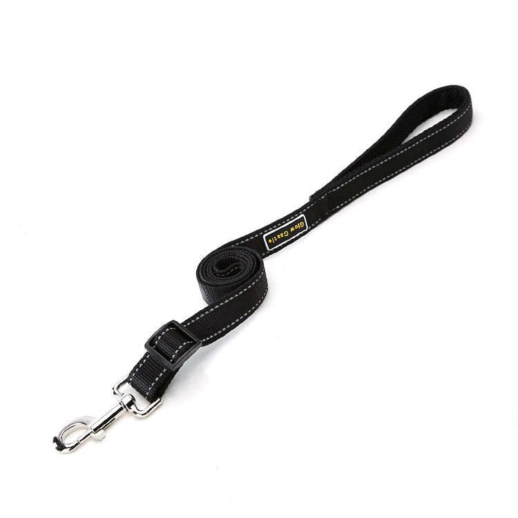 Glow Castle Soft Handle Reflective Adjustable Length Dogs Traction Rope(Black)
