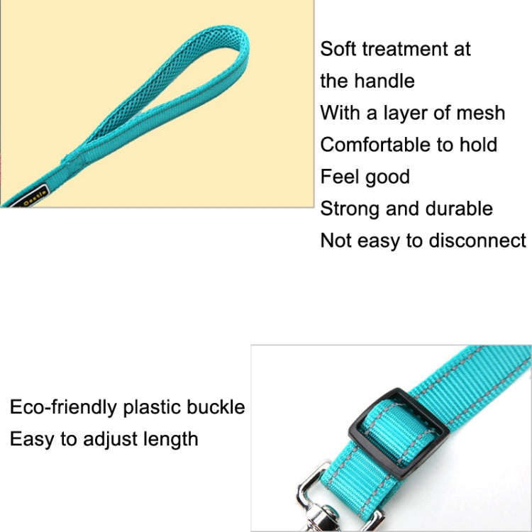 Glow Castle Soft Handle Reflective Adjustable Length Dogs Traction Rope(Blue)