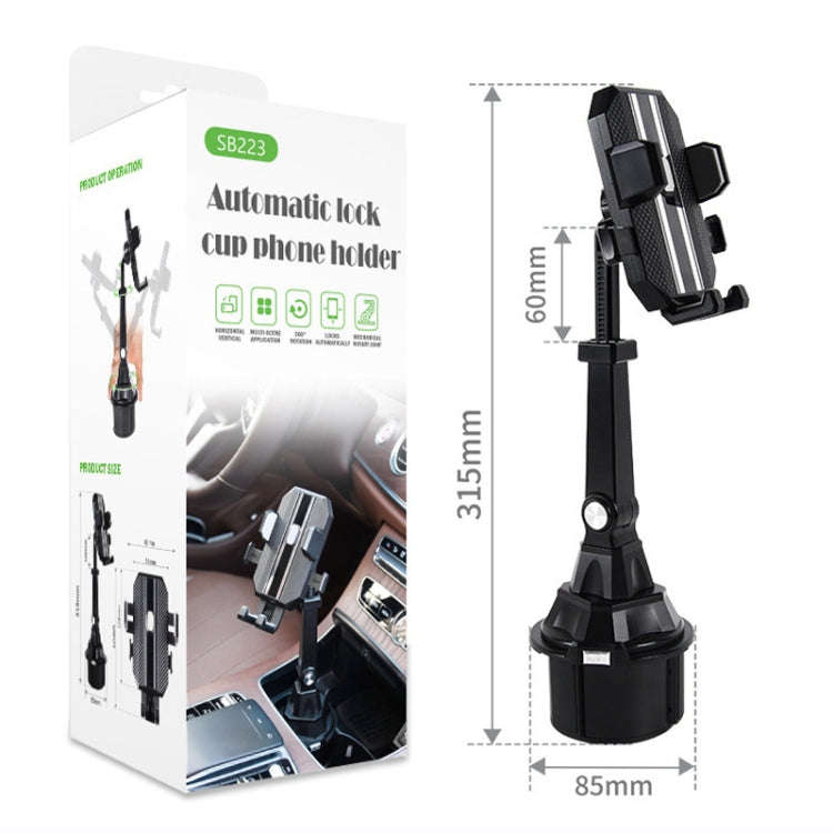 Central Control Cup Holder Adjustable Length Mobile Phone Bracket Car Navigation Bracket(Black)