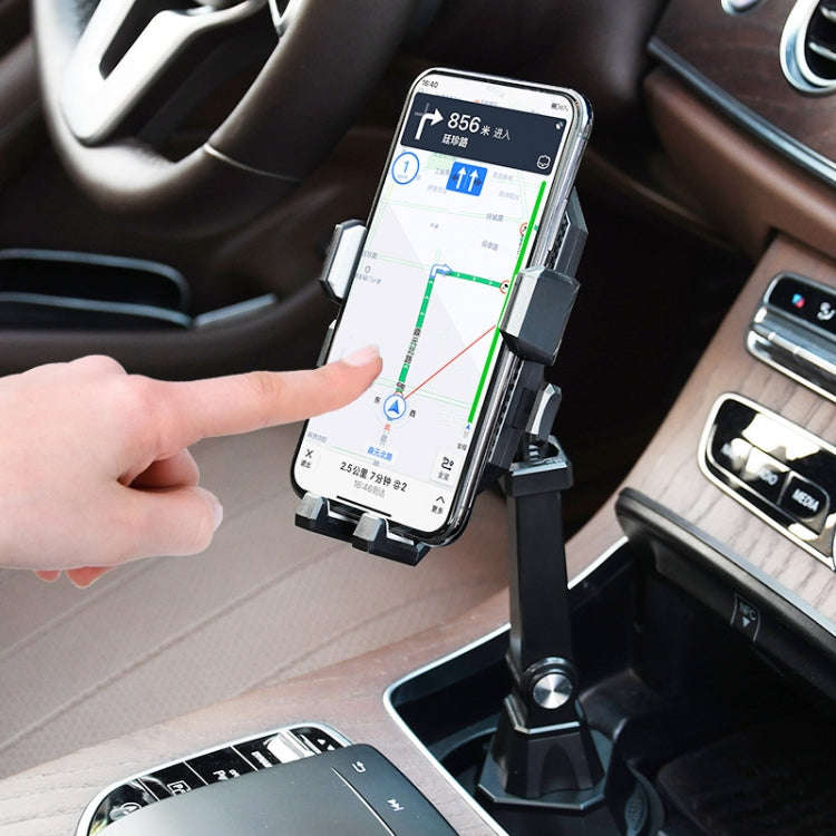 Central Control Cup Holder Adjustable Length Mobile Phone Bracket Car Navigation Bracket(Black)