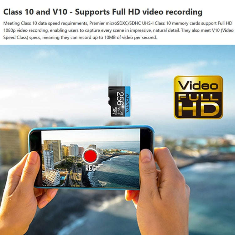 ADATA TF100 Monitoring Driving Recorder Camera Memory Card, Capacity: 256GB
