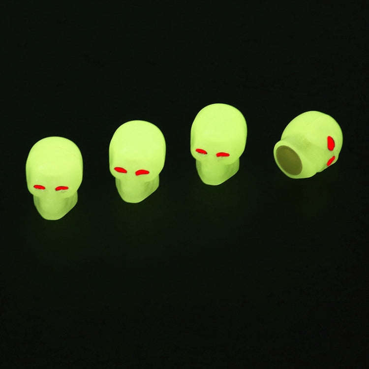 1 Sets Car Tire Luminous Valve Cap Motorcycle Skull Valve Core Cap (Yellow)