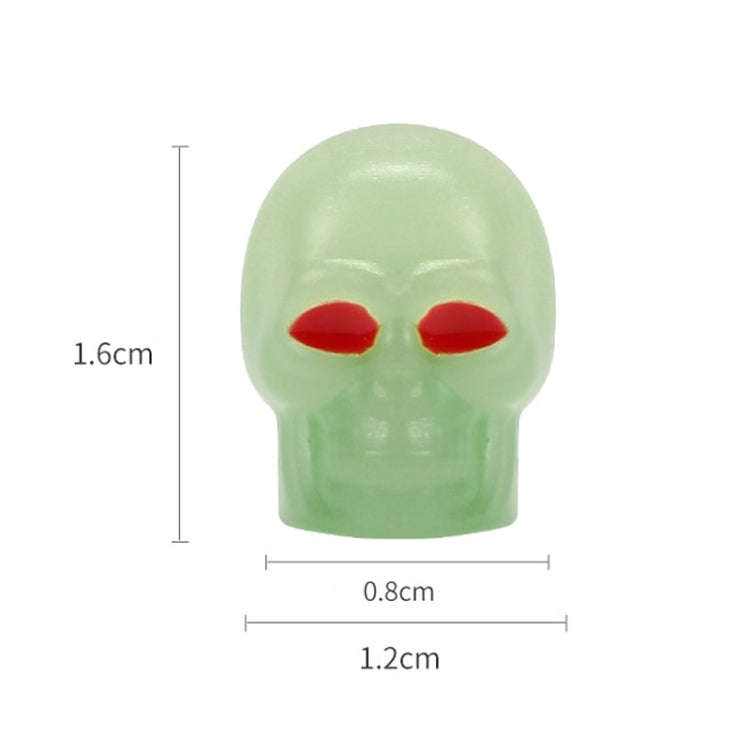 1 Sets Car Tire Luminous Valve Cap Motorcycle Skull Valve Core Cap (Yellow)