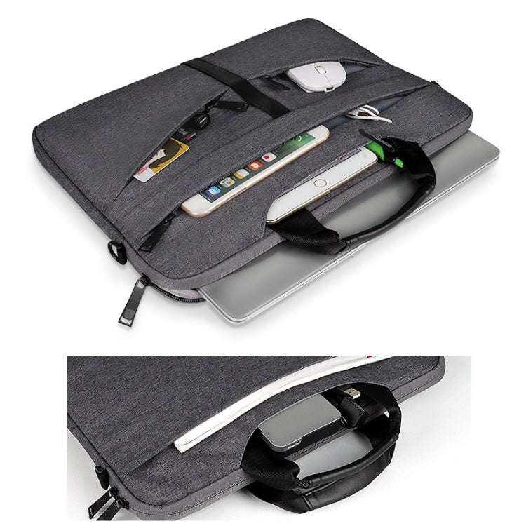 DJ04 Hidden Handle Waterproof Laptop Bag, Size: 14.1-15.4 inches(Deep Gray)