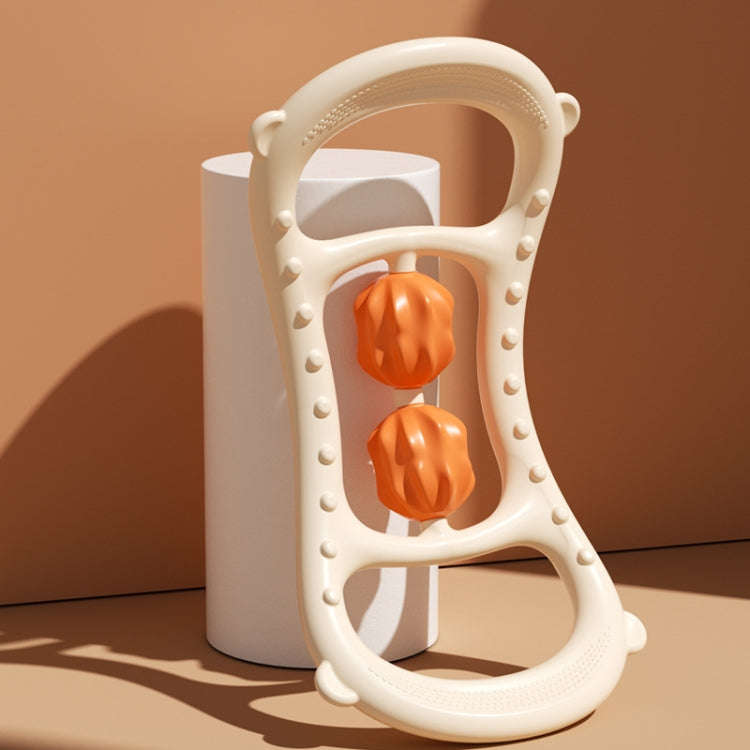 Massage Stretching Yoga Assisted Ring With Raised Point Roller(Beige Orange)