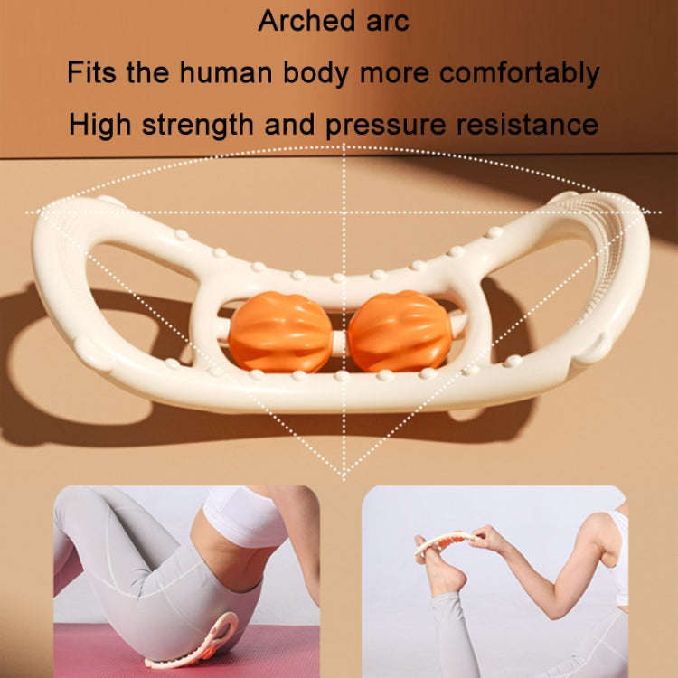 Massage Stretching Yoga Assisted Ring With Raised Point Roller(Beige Orange)