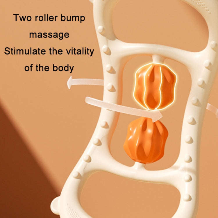 Massage Stretching Yoga Assisted Ring With Raised Point Roller(Beige Orange)
