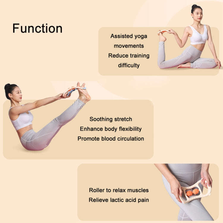 Massage Stretching Yoga Assisted Ring With Raised Point Roller(Beige Orange)
