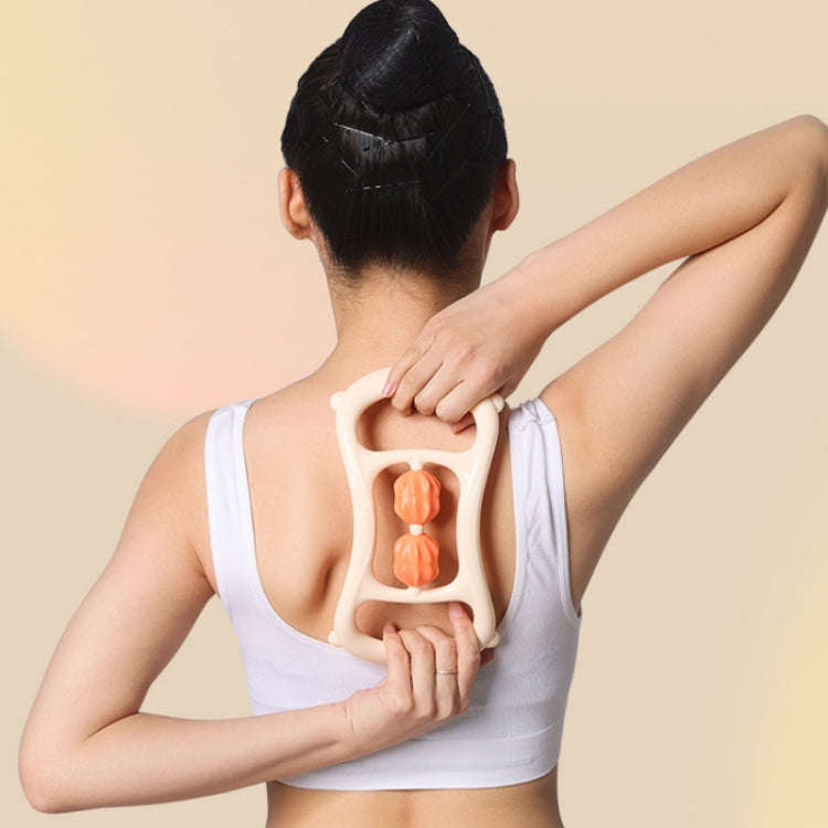 Massage Stretching Yoga Assisted Ring With Raised Point Roller(Beige Orange)