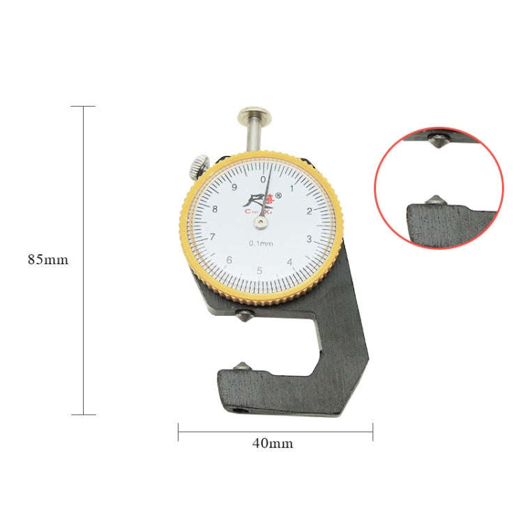 CHIXI Handheld Thickness Gauge Paper Thickness Gauge, Specification: Ordinary  0-10mm Pointed Head