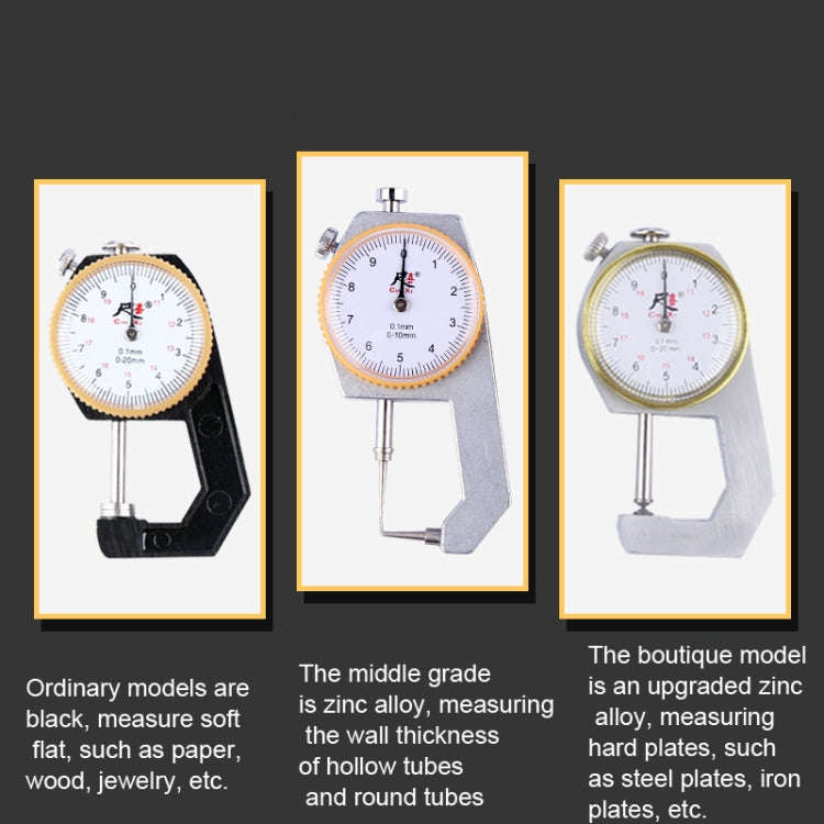 CHIXI Handheld Thickness Gauge Paper Thickness Gauge, Specification: Boutique 0-20mm Flat Head
