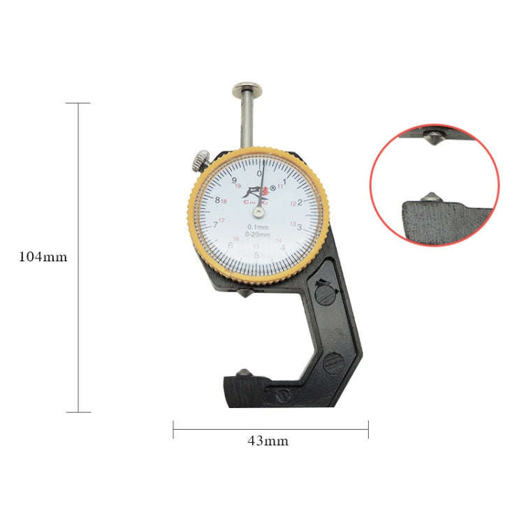 CHIXI Handheld Thickness Gauge Paper Thickness Gauge, Specification: Ordinary 0-20mm Pointed Head