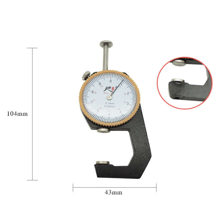 CHIXI Handheld Thickness Gauge Paper Thickness Gauge, Specification: Ordinary  0-20mm Flat Head