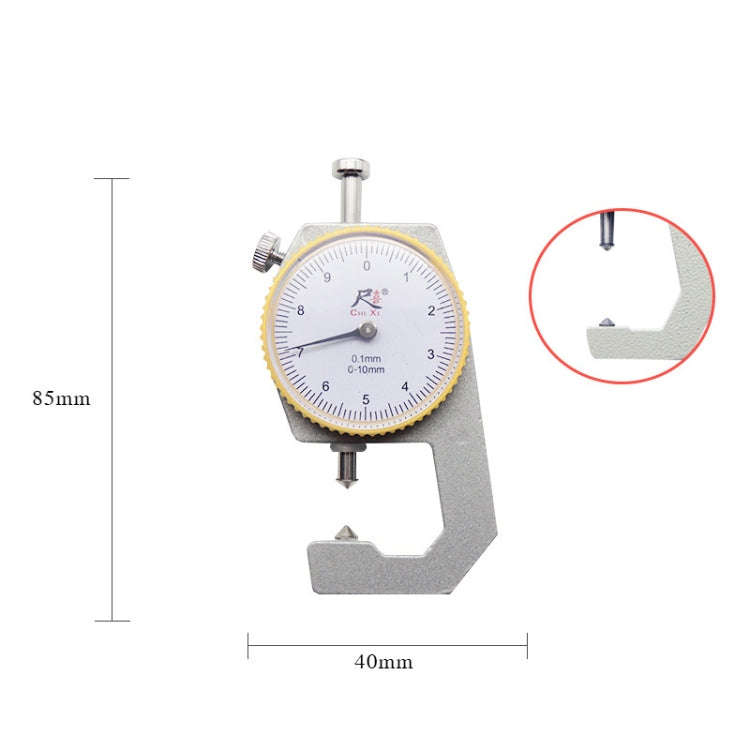 CHIXI Handheld Thickness Gauge Paper Thickness Gauge, Specification: Mid-range  0-10mm Pointed Head