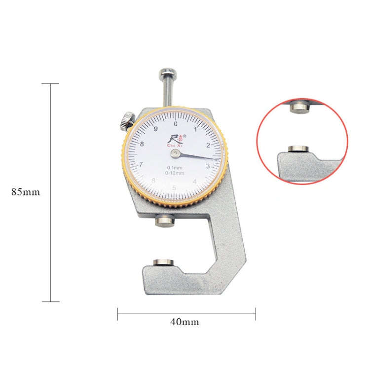 CHIXI Handheld Thickness Gauge Paper Thickness Gauge, Specification: Mid-range  0-10mm Flat Head