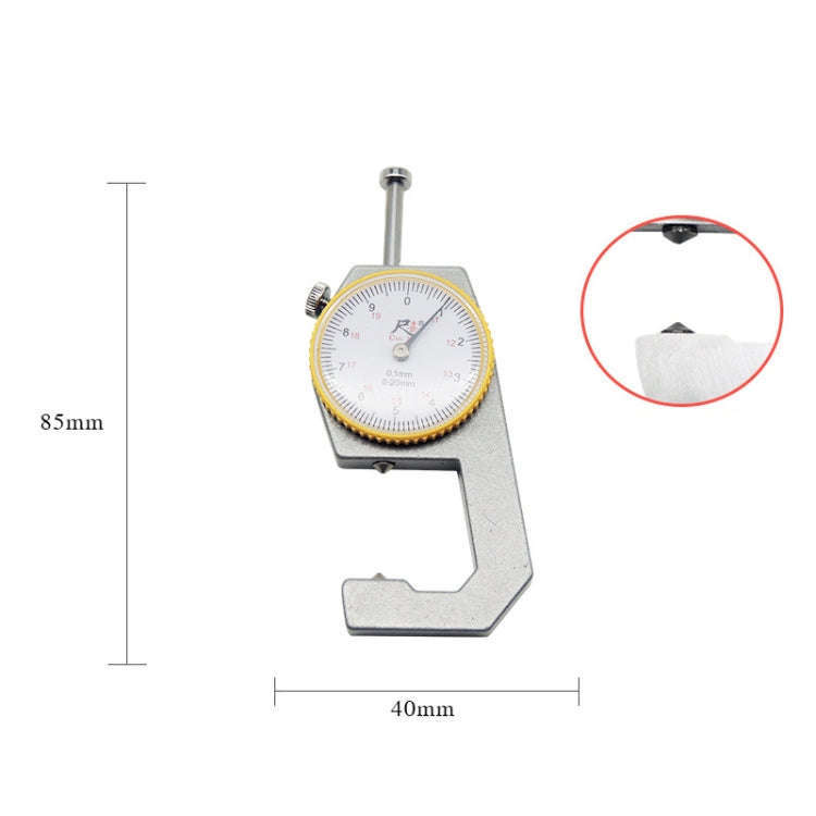 CHIXI Handheld Thickness Gauge Paper Thickness Gauge, Specification: Mid-range 0-20mm Pointed Head