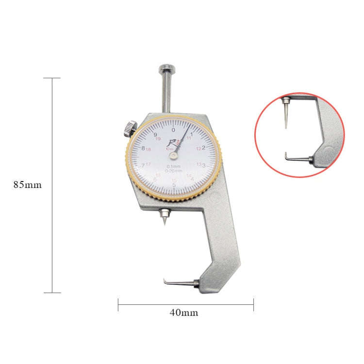 CHIXI Handheld Thickness Gauge Paper Thickness Gauge, Specification: Mid-range  0-20mm Curved Point