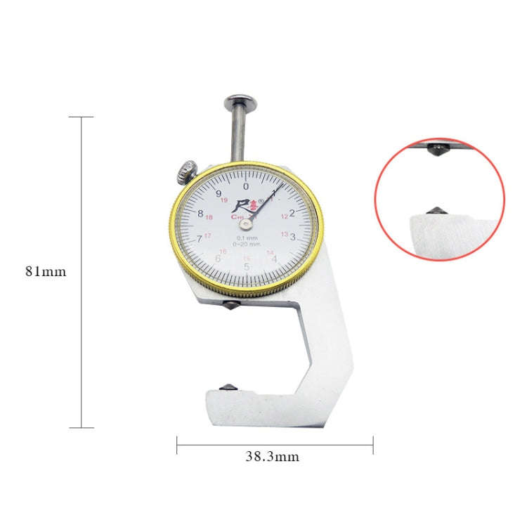 CHIXI Handheld Thickness Gauge Paper Thickness Gauge, Specification: Boutique 0-20mm Pointed Head