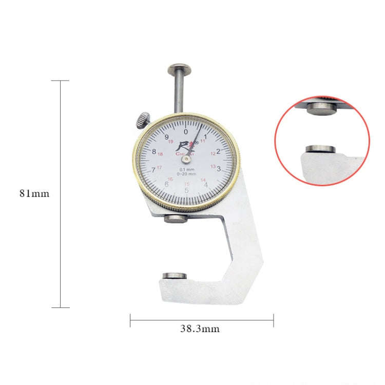 CHIXI Handheld Thickness Gauge Paper Thickness Gauge, Specification: Boutique 0-20mm Flat Head