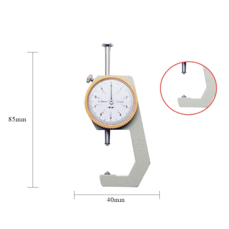 CHIXI Handheld Thickness Gauge Paper Thickness Gauge, Specification: Mid-range 0-30mm Pointed Head