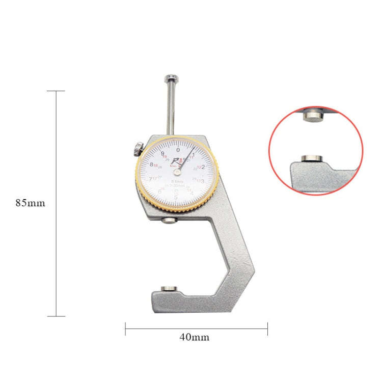 CHIXI Handheld Thickness Gauge Paper Thickness Gauge, Specification: Mid-range 0-30mm Flat Head