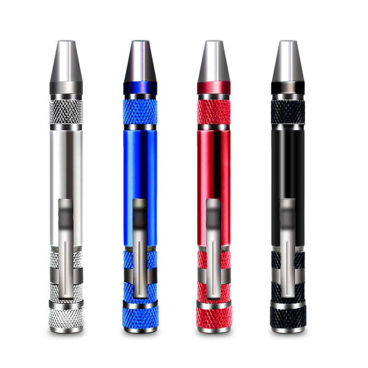 8 In 1 Screwdriver Aluminum Alloy Combination Disassembly Pen Repair Screwdriver(Silver)