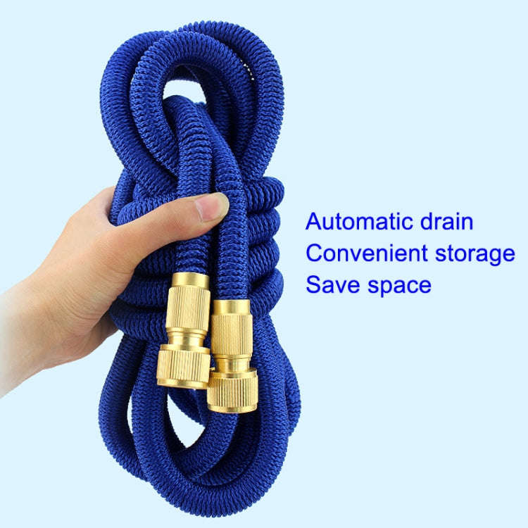 Household Garden Water Pipe 3X Telescopic TPE Car Washing Water Pipe, Style: Copper Plating 15m