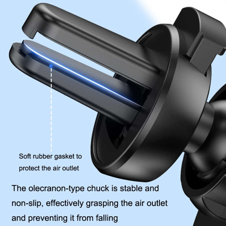 2PCS JQ006 Snap Universal Rotating Car Air Outlet Phone Holder(Dark Black)