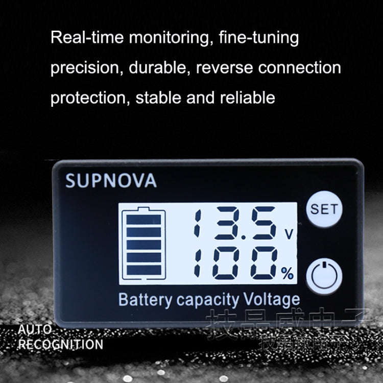 SUPNOVA LCD Two-wire Voltage and Electricity Meter DC Digital Display Voltmeter(Blue)