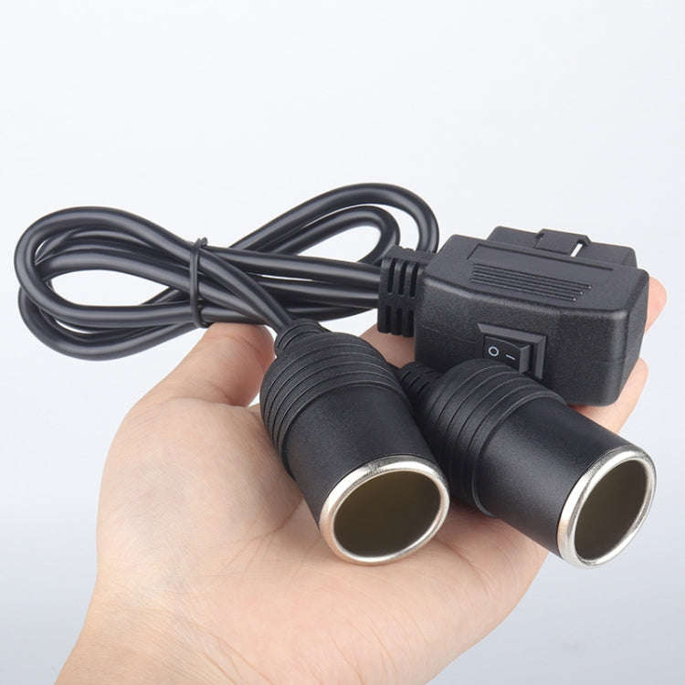 Car OBD To Cigarette Lighter Female Seat Driving Recorder Power Cord 60cm