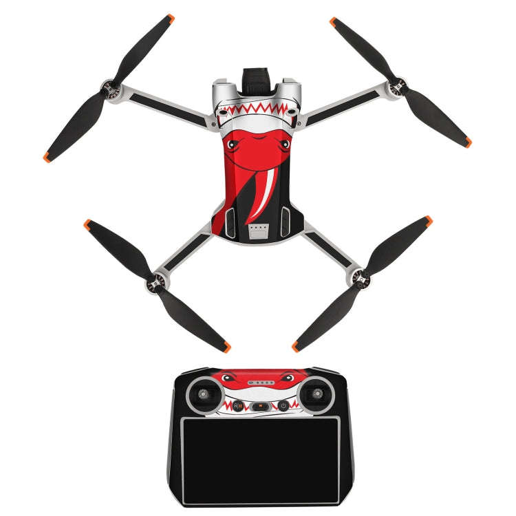 Sunnylife Drone+Remote Control Protective Sticker For DJI Mini 3 Pro RC Version(Shark Red)