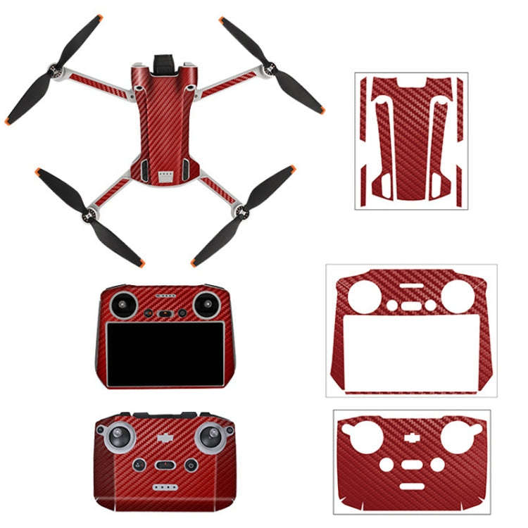 Sunnylife Drone+Remote Control Protective Sticker For DJI Mini 3 Pro RC Version(Carbon Red)