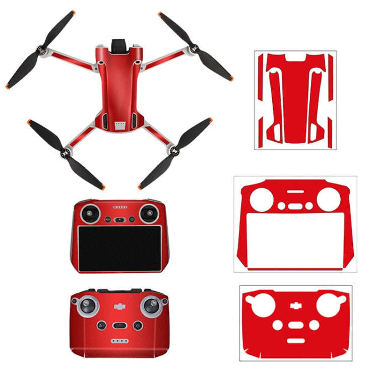 Sunnylife Drone+Remote Control Protective Sticker For DJI Mini 3 Pro RC Version(Aurora Red)