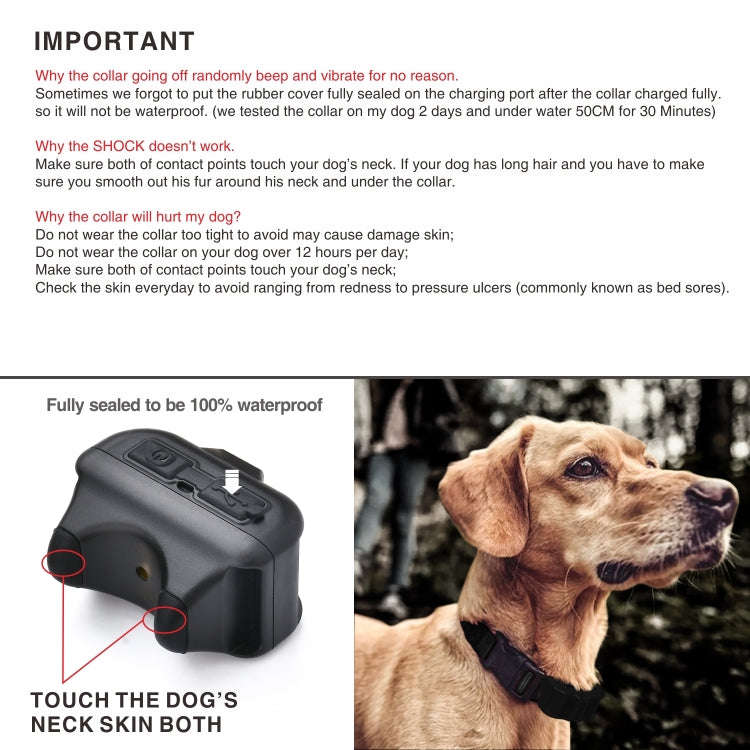 Pet Collar Trainer Rechargeable Automatic Bark Stop(Black White Spots)