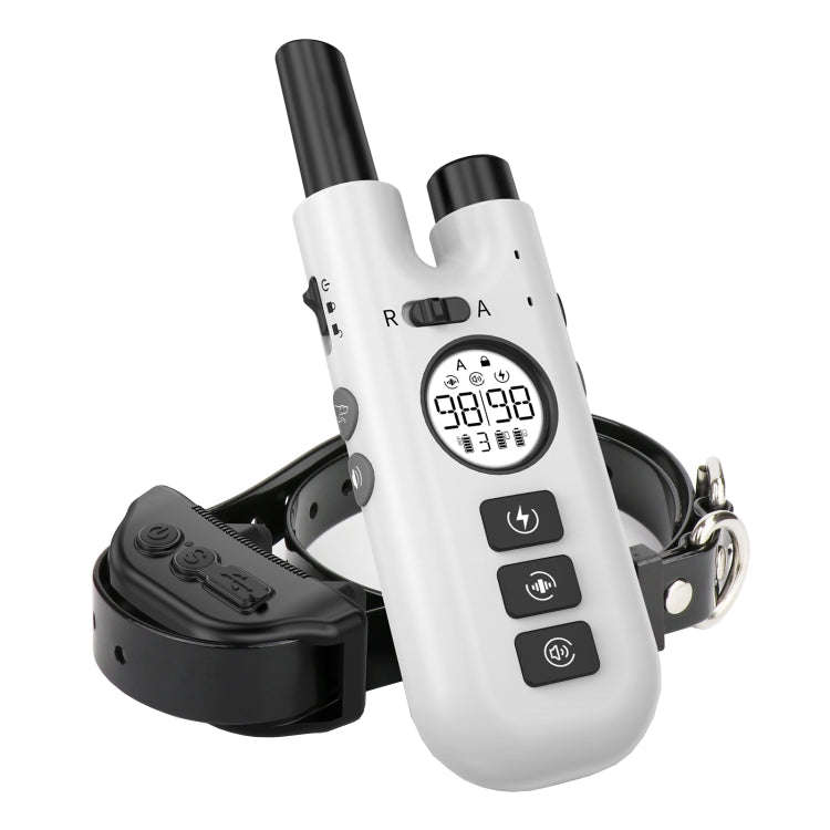 Intelligent Remote Control Dog Trainer Automatic Barking Stop Collar(White)