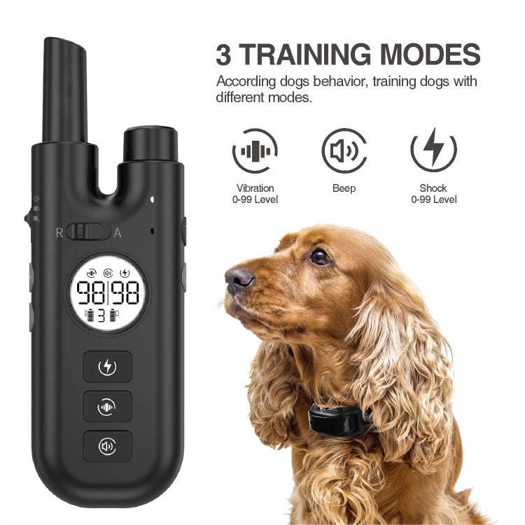 Intelligent Remote Control Dog Trainer Automatic Barking Stop Collar(Black)