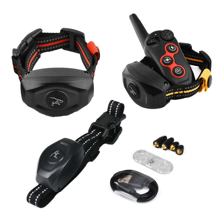 Remote Control Trainer Dog Collar Automatic Barking Stopper, Specification: 1 Drag 2 Red+Orange