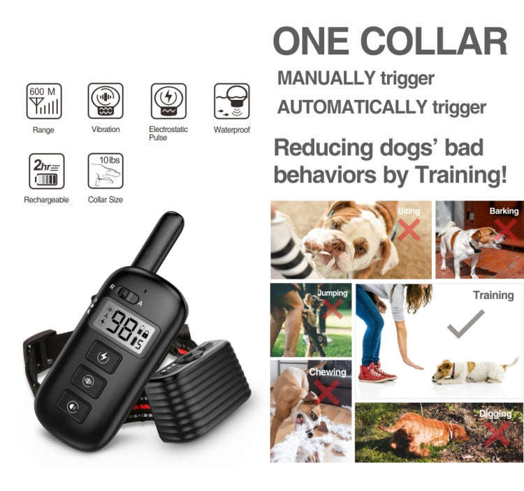 Remote Control Trainer Dog Collar Automatic Bark Stop Device, Specification: 1 Drag 3