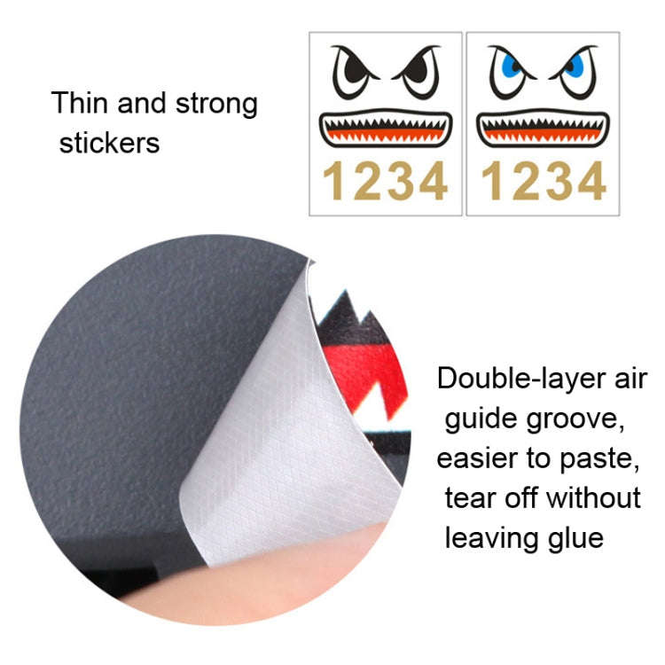 3 Sets Drone Shark Emoticon Body Sticker Battery Sticker(Blue Black)