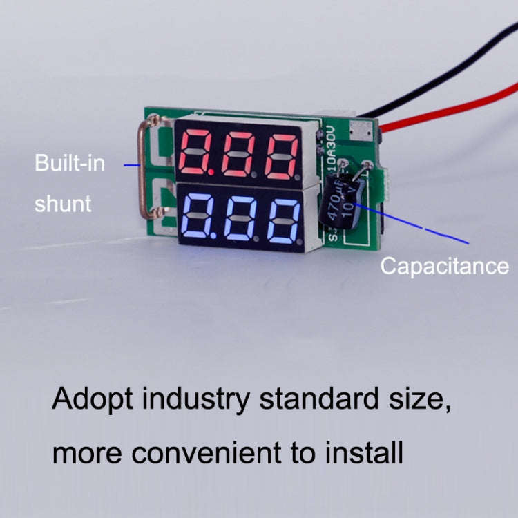 Dual-Display Voltage Current Meter Digital DC Voltage Meter, Specification: 10A (Red)